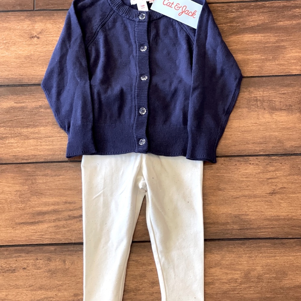CAT & JACK Sweater and leggings.  Size 12M
